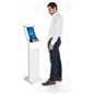 white cell phone charging station with sign with type-c charger
