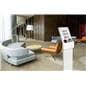 white cell phone charging station with marketing insert