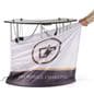 Trade show charging station can be setup fast and the graphic can be quickly put and removed