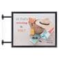 Black flange mount ceiling graphic holder frame for wall placement