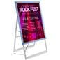LED sandwich board with light strips around the perimeter of the frame