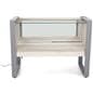 Glass display counter with sliding doors