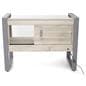 Glass display counter with melamine material