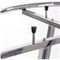 Round clothing rack with rubber tipped shelf supports