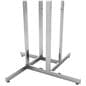 4 way clothing rack showcasing the base of the unit with leveling feet