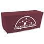 Purple convertible table cover with custom printing and polyester material