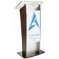 Custom Graphic Acrylic and Wood Podium, Full Panel