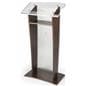 Custom Graphic Acrylic and Wood Podium with Shelf