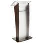 Silver Finished Frosted Acrylic and Wood Podium