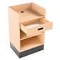 2-piece cash wrap includes a register stand with recessed top