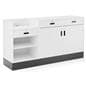 2-piece cash wrap in white finish with black toe kick