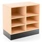 ADA-compliant sales counter features maple laminate finish with black toe kick