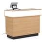 Retail cash wrap with LED lighting in maple finish