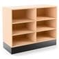 Flat top sales counter with open storage offers 4 feet of countertop space