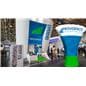 Custom printed cyclone booth divider stands 11 feet tall