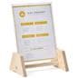 Wooden countertop sign holder for tabletop placement 