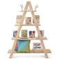 A-frame shelf made with lightweight wood laminate