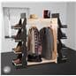 Clothing rack with shelves with dual ended shelving