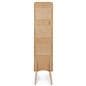 Knockdown wood literature stand measures 15 inches wide by 66 inches tall 