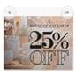 Glass mount sign holder places important information in front of customers