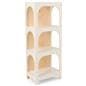 Arch display shelf with 3-sided shelf access