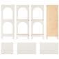 Arch display shelf with knockdown design