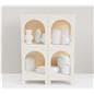 Arch display shelf with no exposed hardware for seamless look