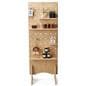 Wooden pegboard floor display with modular design 