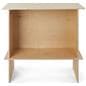 Custom-printed wooden display counter with storage compartment 