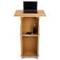 Collapsible podium with custom graphics, lip edge and shelves