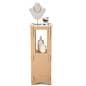 Wooden display pedestal with interlocking pieces for a hardware-free design