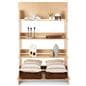 4-tier wooden knockdown shelf merchandiser with 25 pound weight capacity per shelf 