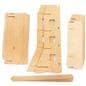 Wooden knockdown shelf merchandiser with flat pack design 