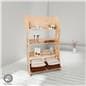 Wooden knockdown shelf merchandiser with eco-friendly poplar wood construction 