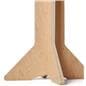 Flat pack retail table with interlocking leg design 