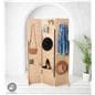 Folding pegboard display with contemporary and essential arrangement