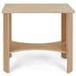 Wooden knockdown display table with four plastic feet 