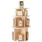 Wood display risers with stackable design
