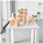 Wood display risers with natural wood colorway