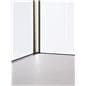 Square glass curio box with LED corner lighting and white leatherette floor