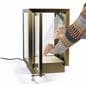 Square glass curio box with custom sign channel