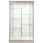 LED glass display cabinet with white interior backwall