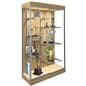 LED glass display cabinet with split shelves