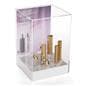 White base tabletop acrylic display box with label