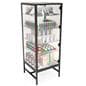 Glass showcase tower with steel frame