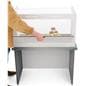 Portable acrylic display counter with graphics and easy back door access