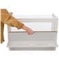 Portable acrylic display counter with easy access back door