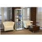 brightly-lit full glass narrow display showcase