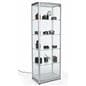 full glass narrow display showcase in contemporary style