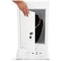 Exhibit pedestal case with video screen and lockable storage for your valuables